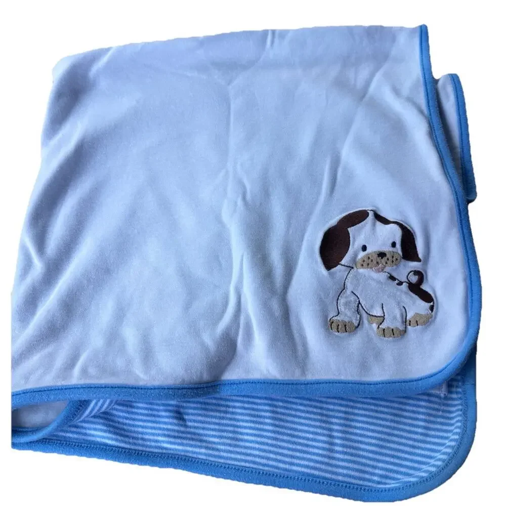 Gymboree Little Golden Books Poky Little Puppy Dog Stripe Baby Blanket Blue